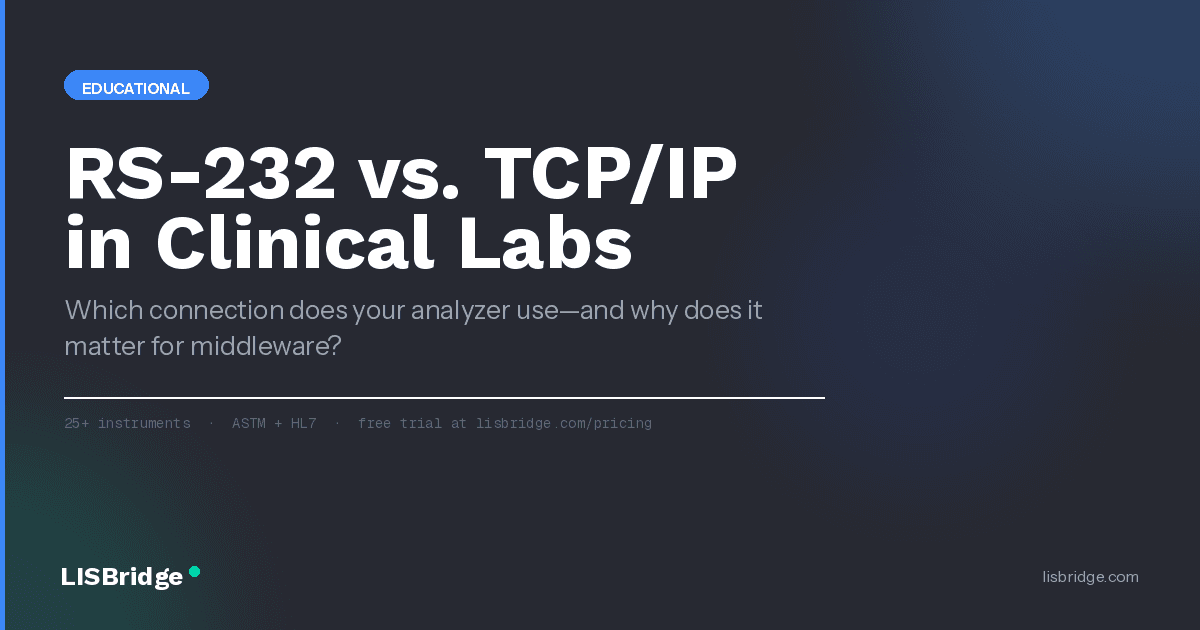 RS-232 vs. TCP/IP in Clinical Labs: Which Connection Does Your Analyzer Use?